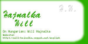 hajnalka will business card